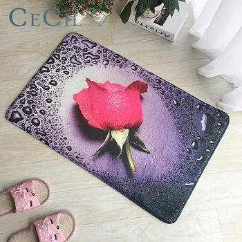 

Cecil Floor Mats Entrance Door Carpet 3D Printed Flowers Grass Leaves Floor Carpets Rug For Living Room Bedroom Non-Slip Kitchen