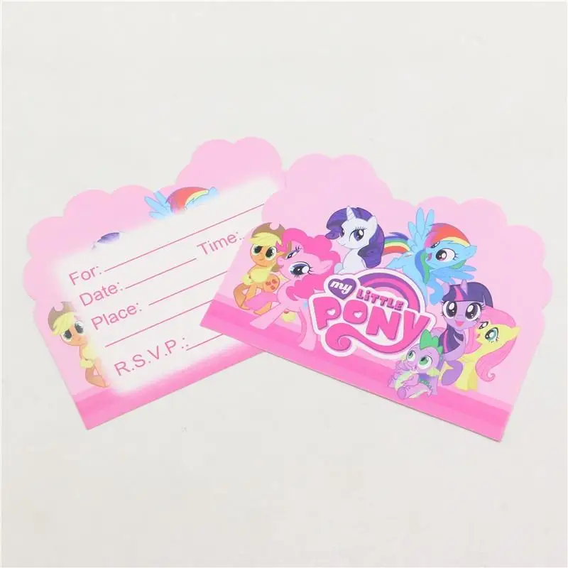 

my little pony Printed Post Card Invitations Cards Birthday Part Supplies 10PC children favourite