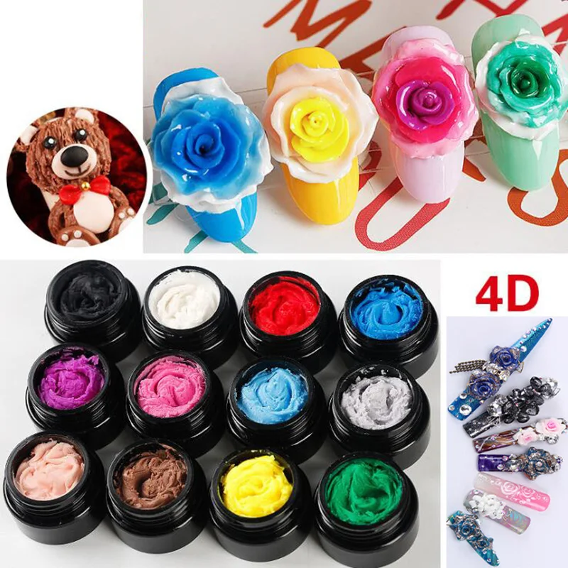 12 Colors 4D Nail LED Gel UV Gel Nails Polish Nail Art Gel 3D Soak Off Gel Polish