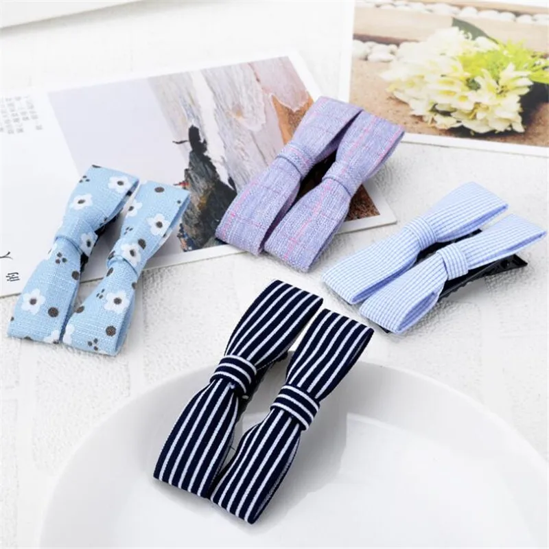 

1 set korean fabric bowknot women girls hairpin hair clip bows pin barrette accessories for children hairclip hairgrip headdress