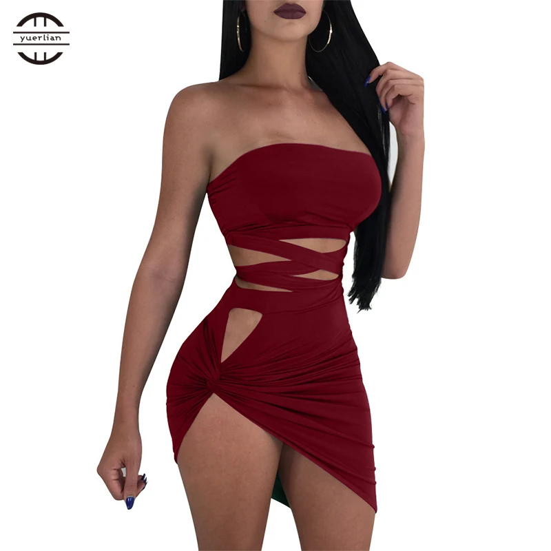 Club Dresses Women Sexy Off Backless Mini Dresses Plus Size Summer Strapless Dress 2018 Hollow 