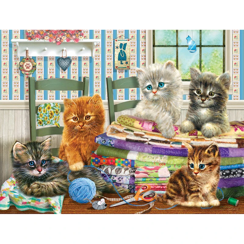 DIY 5D Diamond Mosaic Cartoon Cats Handmade Diamond Painting Cross Stitch Kits Diamond Embroidery Patterns Rhinestones