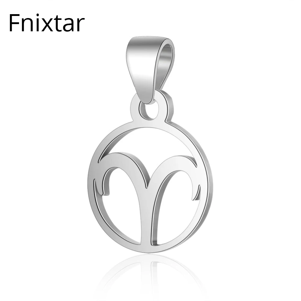 

Fnixtar 100% 925 Sterling Silver Zodiac Dangle Charms Pendent Fashion 12 Symbolic Aries Mini Charm Accessories 2pcs/lot