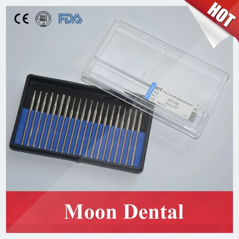 Dental Ferramentas Peças 2 Kits Zd102 hp Kit Polimento Corte Broca 2.35mm Laboratório Diamante Burs Jóias Pedra 40 - 8 Dental Ferramentas 40 Peças 2 Kits ZD102