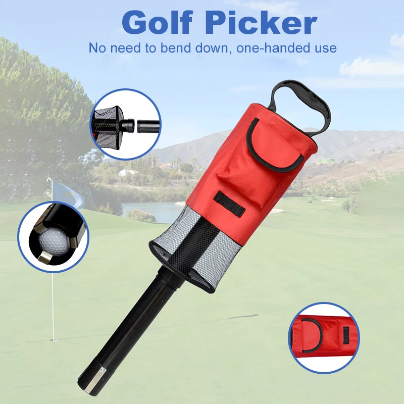 

Golf Ball Retriever Zipper Pick Up Shag Bag Holder Practice Collector ALS88