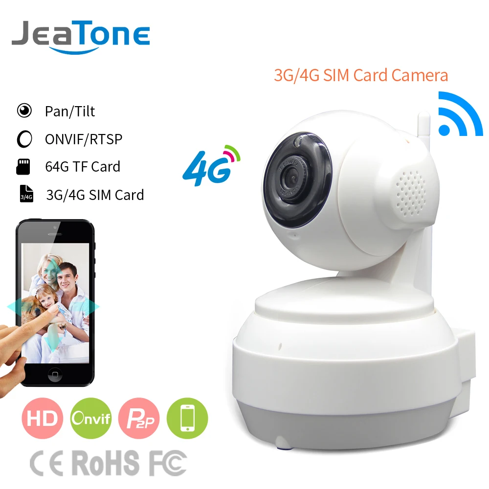 

IP Camera 3G 4G SIM Card Mobile HD 720P 1.0MP Video Transmission Via 4G FDD LTE Network Worldwide Free APP For Remote Control
