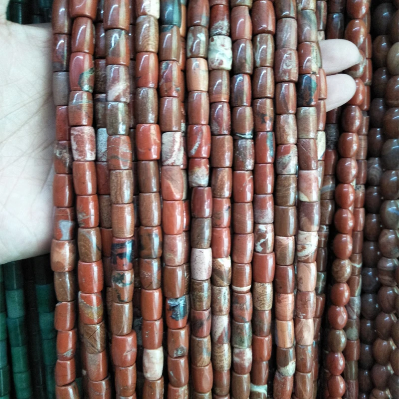 Natural Red Stone Beads 8x12mm Cylinder Redstone Beads DIY