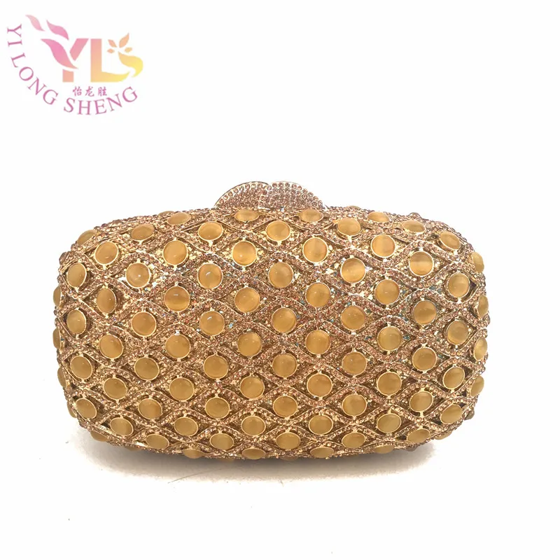 

Fashional Metal Evening Clutch Purse for Women Crystal Minaudiere Luxury Rhinestone Clutches with Chain Messenger Bag YLS-J16