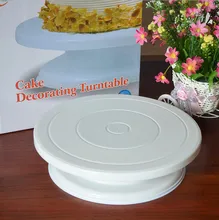 Neue Lebensmittelqualität Kunststoff Material Kuchen Dekorieren Plattenspieler Rotierende Dreh Vereisung Küche Ständer 28 cm Backenwerkzeuge Weiß