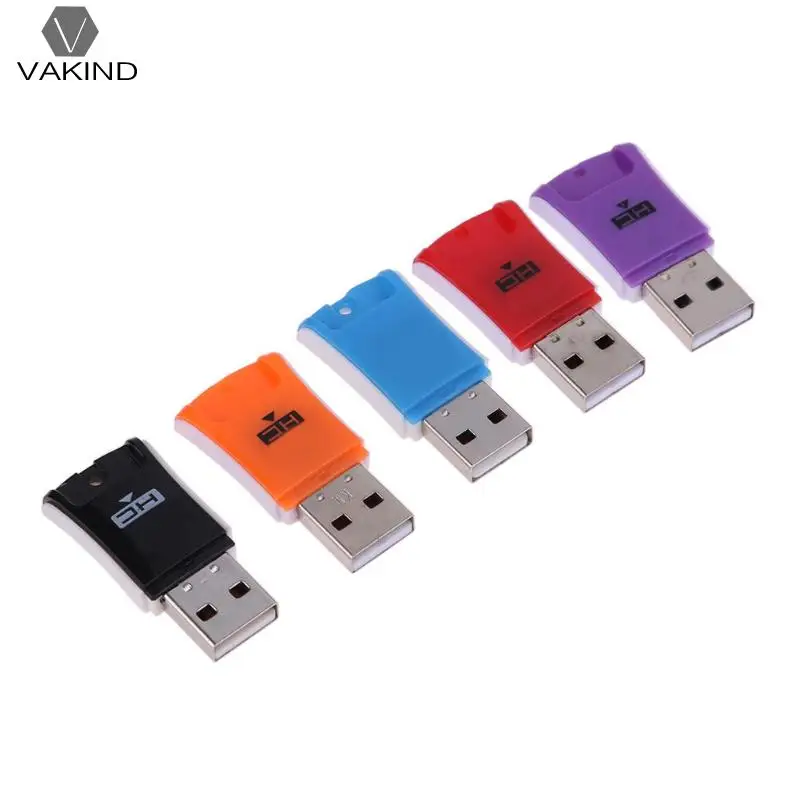 5Pcs USB2.0 Card Reader USB 2.0 Memory Cards Reader Cardreader for Micro SD TF Card Laptop Computer Accessories Color Random