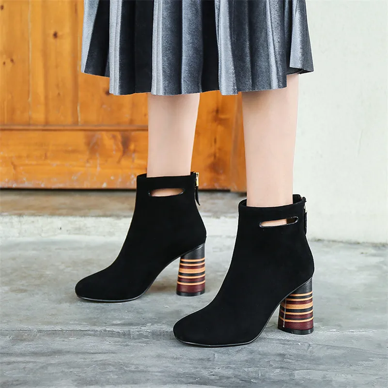 FEDONAS Fashion Women Suede Leather Ankle Boots High Heels Back Zipper Short Autumn Winter Martin Shoes Woman Party Pumps Boots FEDONAS Fashion Women Suede Leather Ankle Boots High Heels Back Zipper Short Autumn Winter Martin Shoes Woman Party Pumps Boots