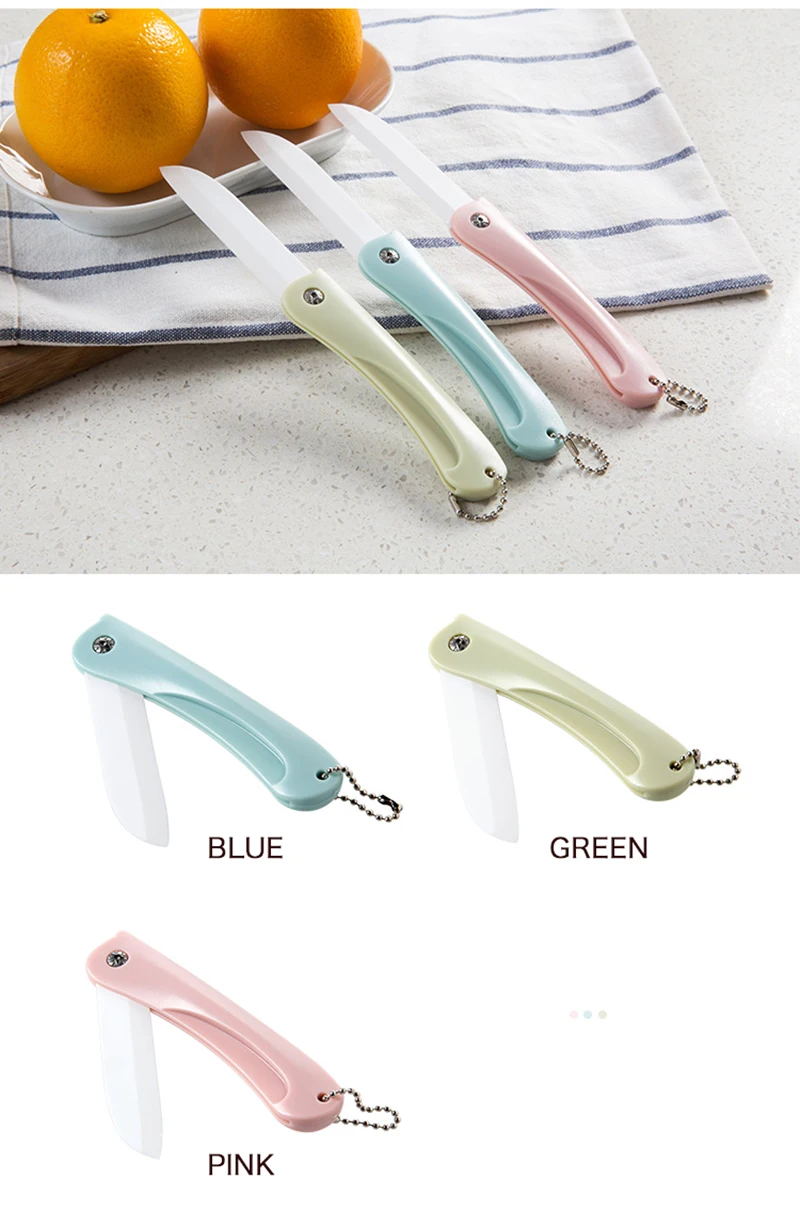 TUUTH Folding Ceramic Knife 3 inch Colorful Handle Fruit Ceramic Paring Kitchen Knife Accessories A8
