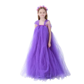 

New Arrival Hand Knitted Purple Dress Flower Princess Dress Children's Clothing, Cosplay Costume High Quality L1872732