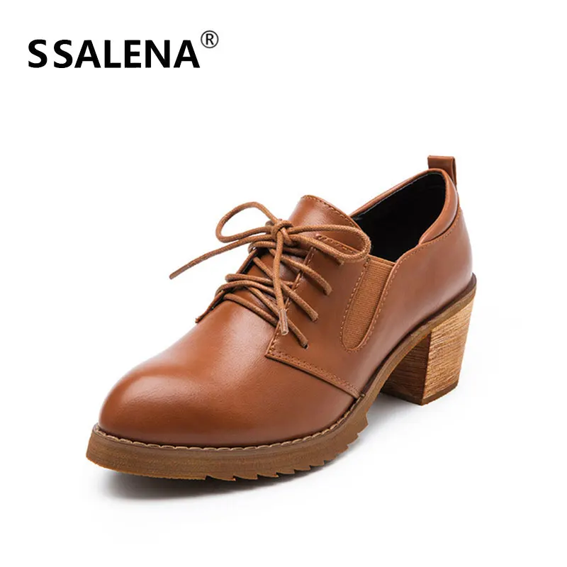 

Women Spring Autumn Oxford Flats Ladies Lace Up British Style Vintage Shoes Female Soft Leather Solid Retro Shoes AA60877
