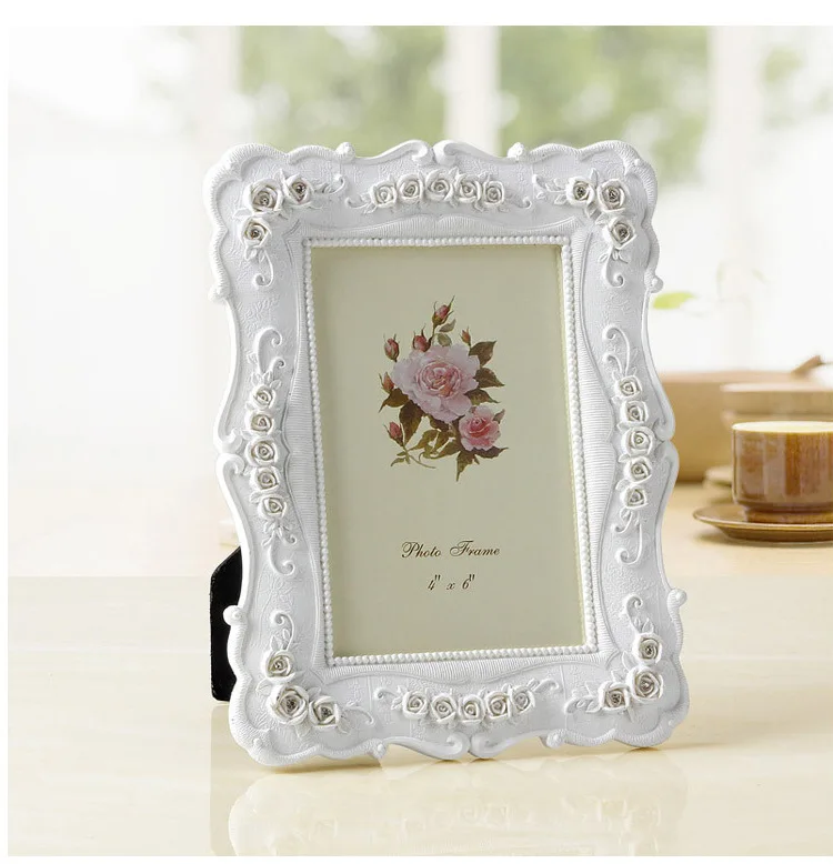 Творческий фото Рамки розы цветы С кристалалми и стразами белый Европа Стиль модные Винтаж Украшения фото Рамки S дома Интимные аксессуары