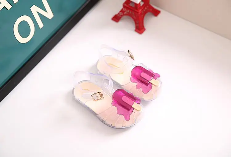 Фруктовое мороженное сандалии для маленьких девочек пляжная обувь летние мыльницы для малышей - Цвет: Флуоресцентный зеленый