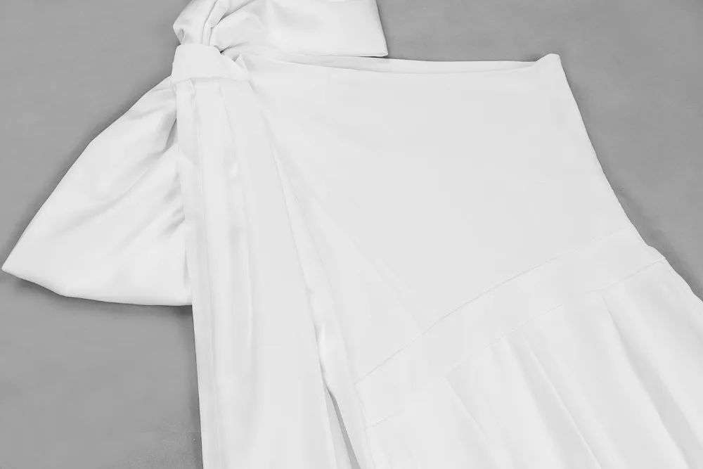 2018 новые летние модные элегантные женские белые с одним плечом шикарные с бантом сексуальные оптовые бандаж знаменитости для вечеринок