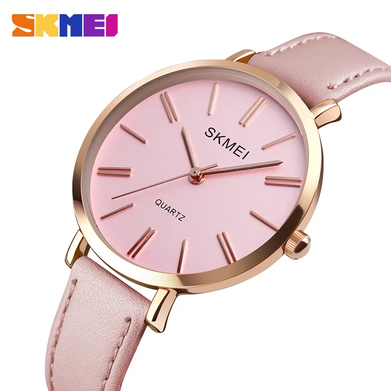 

SKMEI Fashion Women 1397 Watches Casual Leather Strap Watch Simple 3bar Waterproof Quartz Wristwatches Ladies Relogio Feminino