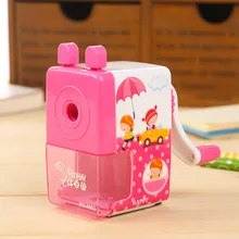 Ребенок мультфильм маленький яркие цвета механические точилка для карандашей ручной точилка для карандашей для Chidlren и студент распродажа
