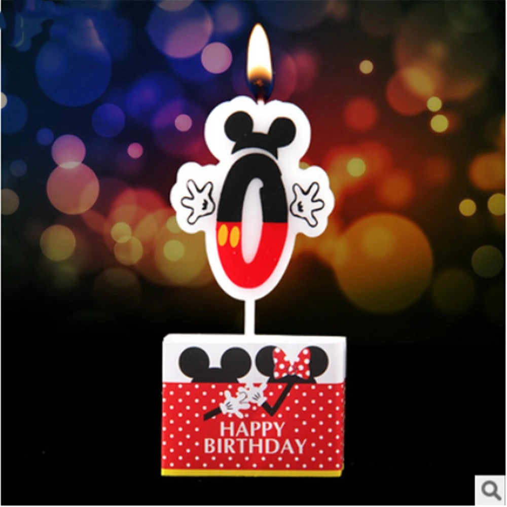 Нежный торт номер 0 свечи Микки Маус свечи для дня рождения наборы; детский душ детей день рождения