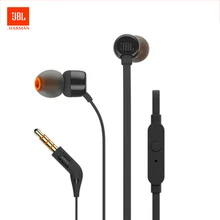 JBL T110 наушники плотно прилегающие к уху, проводной/Беспроводной с микрофоном, спортивные музыкальные чистый басов гарнитура для iPhone смартфона