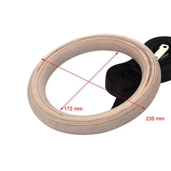 Деревянное Спортивное кольцо гимнастические кольца с пряжками ремни для Олимпийских Кроссфит сила Обучение