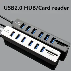 6 Порты USB HUB Привет-Скорость USB 2.0 разветвитель центром мульти-USB Комбинации 2-в-1 SD/TF Card Reader ПК Тетрадь PC em88