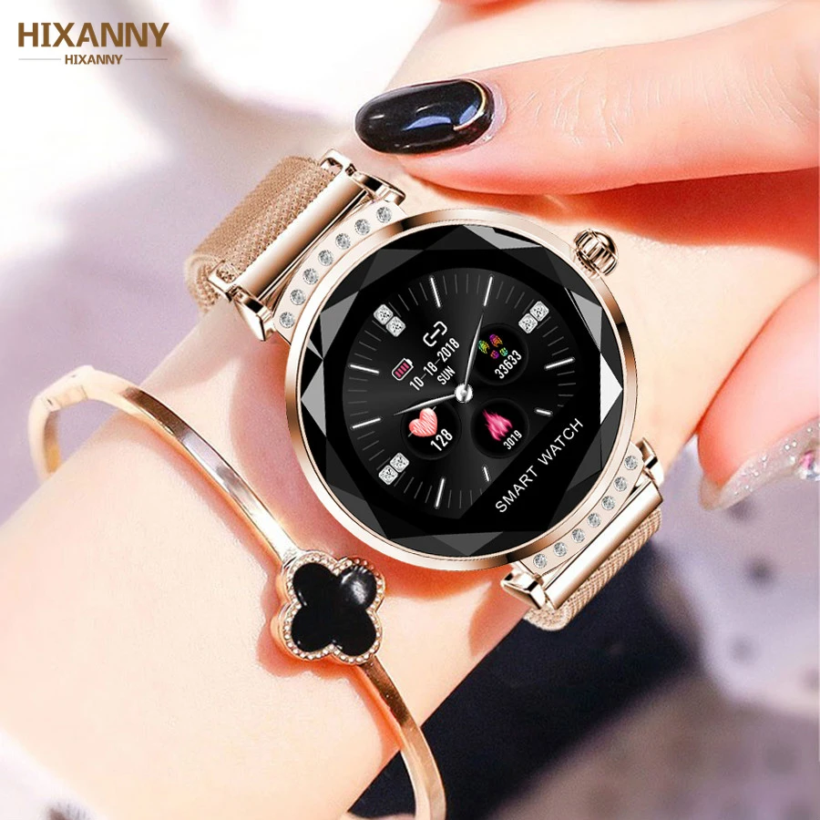 

Luxury Women Smart Watch Diamond Glass Heart Rate Blood Pressure Monitor Fitness Tracker For iOS Android Smartwatch