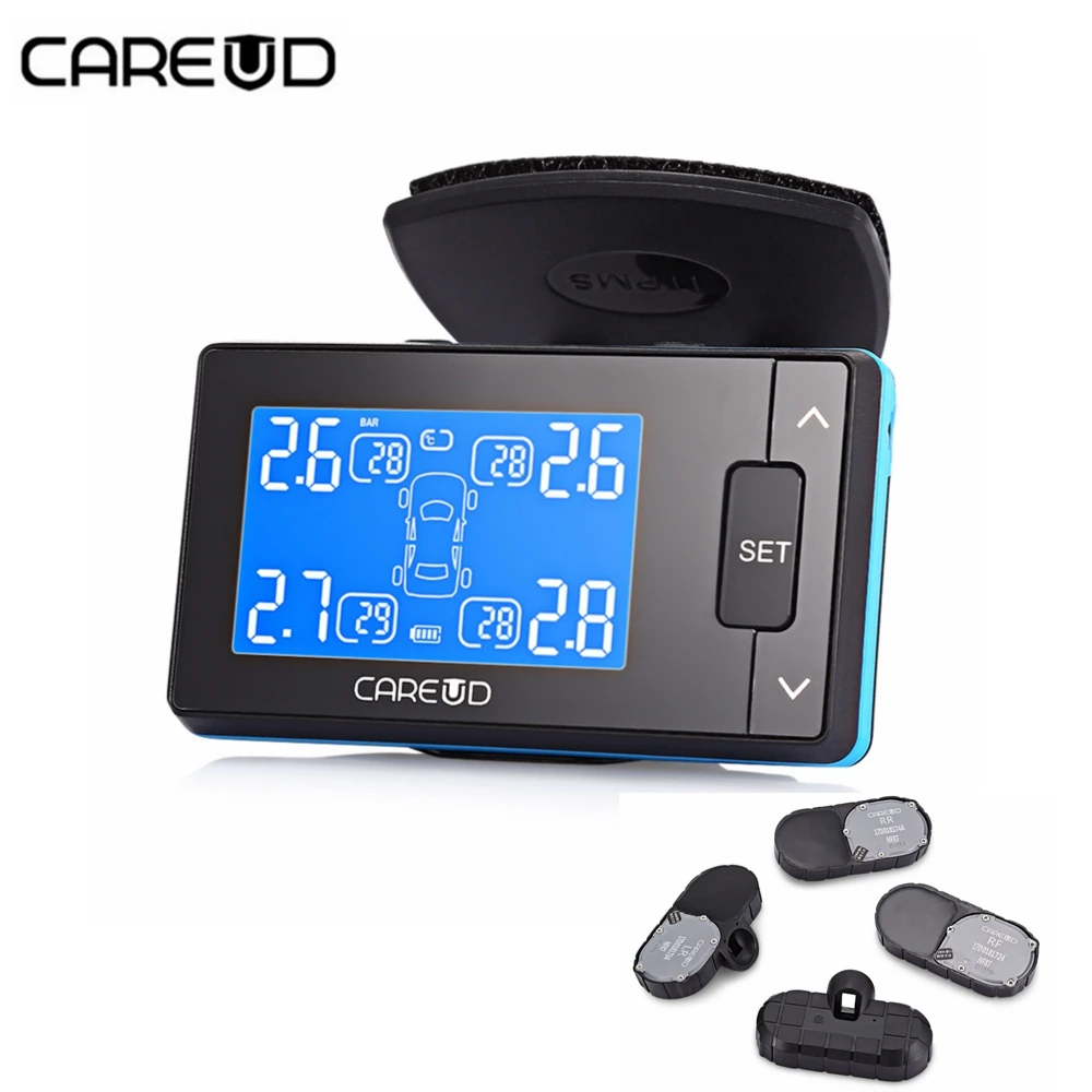 

Car TPMS NF+ LCD Display Car Tire Pressure Monitoring System with 4 Wireless Internal Sensor Cigarette Lighter Tyre Alarm System