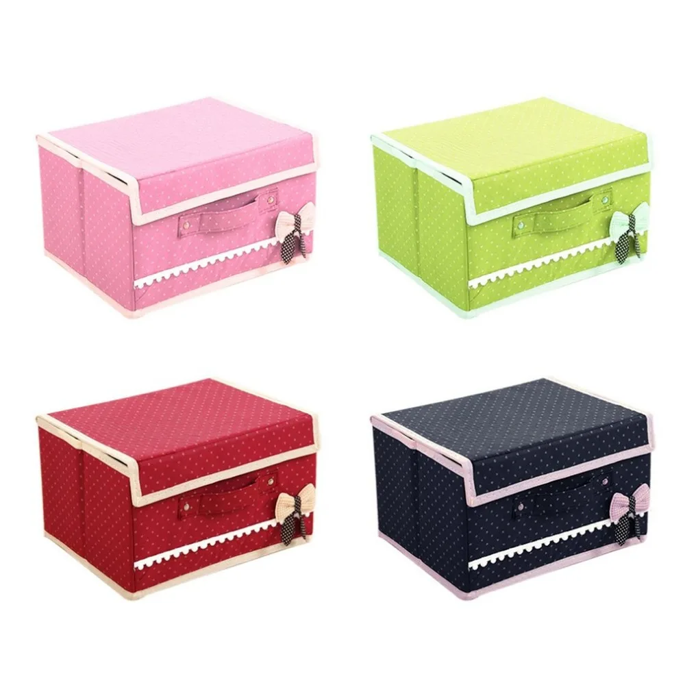 

Bowknot Non Woven Fabric Storage Box Case Clothes Underwear Container Waterproof Toys Organizer Bins Home Cosmetic Box