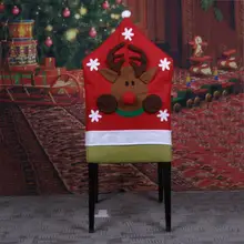 Christmas Chair Cover Stereo Snowman Santa Claus Elk Decoration For Home Restaurant