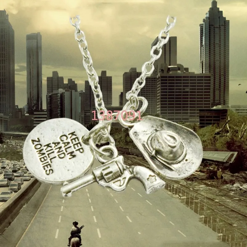 2017 Fashion Ancient Silver Walking Dead Necklace Pendant Fashion Women and Men Necklace