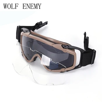 

Tactical Paintball Airsoft Glasses anti fog Ballistic Goggles For Helmet BLACK TAN