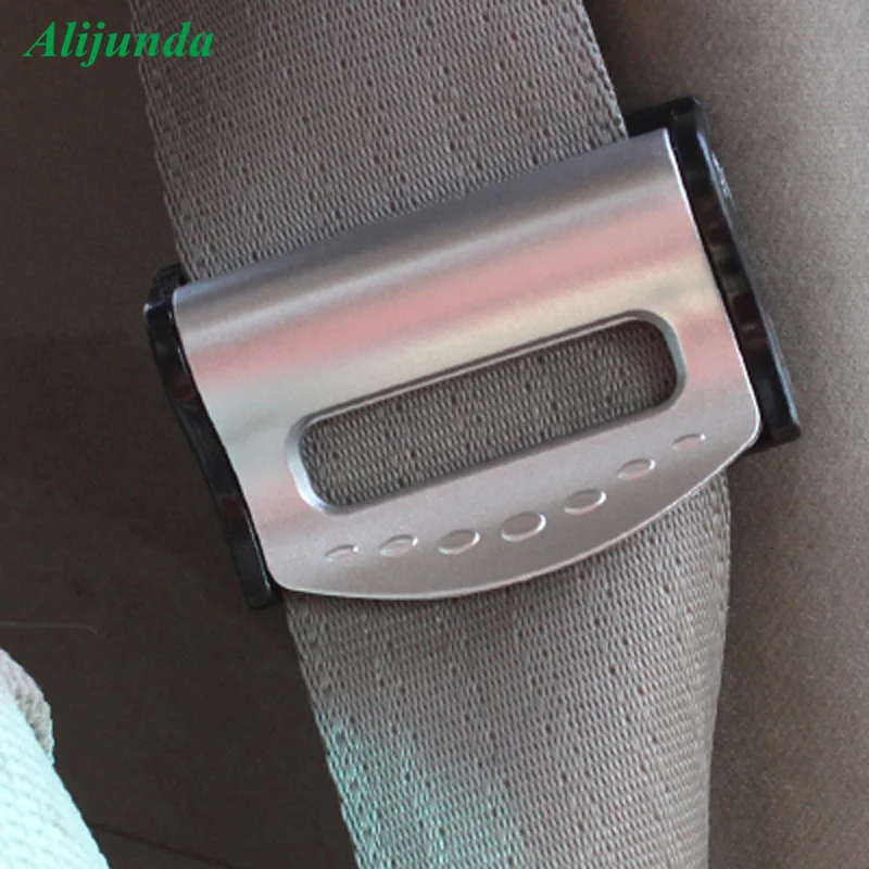 2Pcs SILVER Car Seat Belt Strap Adjuster Stopper Buckle comfort clips Traveling
