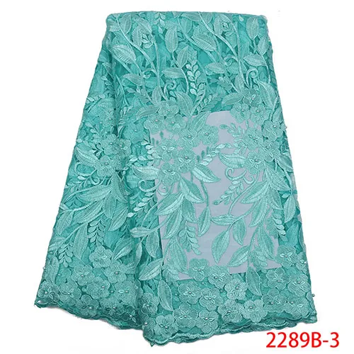 Высокое качество зеленая нигерийская кружевная ткань с бисером африканская кружевная ткань вышитый сетчатый французский Тюль кружевная ткань XZ2289B - Цвет: picture 3