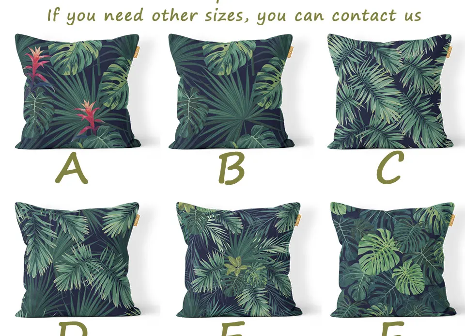 Тропические листья домашний декоративный чехол для подушки Чехол для дивана диван кровать Кресло джунгли растения Цветочный размером 45*45 см/60*60 см