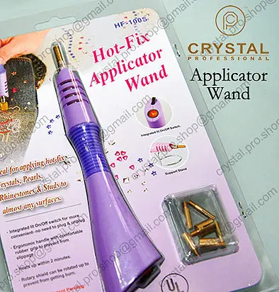 

Purple ( 7 Tips ) Hotfix Rhinestones Applicator Wand Machine Hot-fix Iron On Crystal Nail Art Heater DIY Tools + ( FREE Gift )