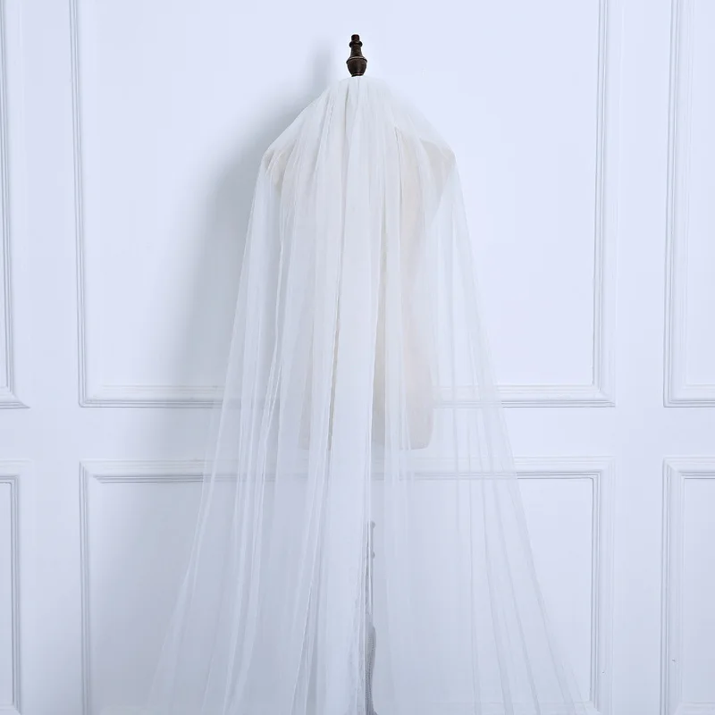 Свадебные вуали 3 метра с гребнем длинные двухслойные Фата невесты дешевые свадебные аксессуары