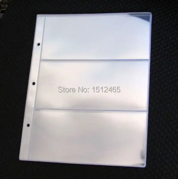 

Free shipping,10pcs/lot 3 Pockets clear Currency Paper Stamp Protector Insert Pages Sheets Holder Home Decoration 18*7.8cm MP06