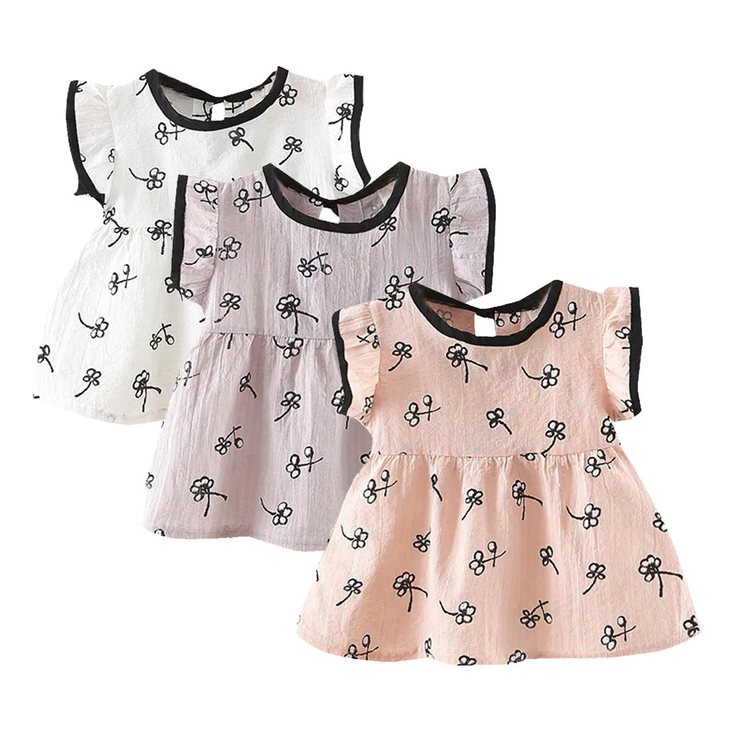 

Kids Clothes Girls Cotton Baby Clothes Girl Sets Summer Two pieces Flowers Skirt Princess Dresses Casual Toddler Outfits L0603