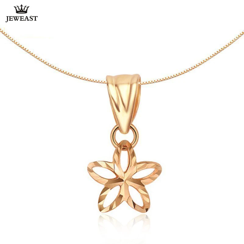 18k Pure Gold Pendant Real Au 750 Solid Gold Charm Beautiful Flowers