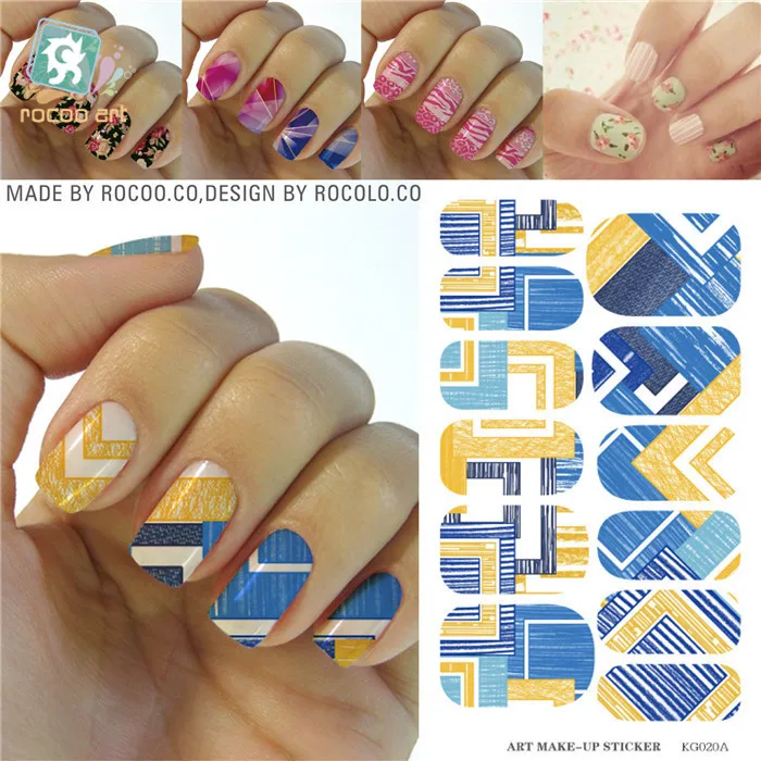 nail art water decals for nail Stickers Decal Waterproof Design Plaids nails Wrap French