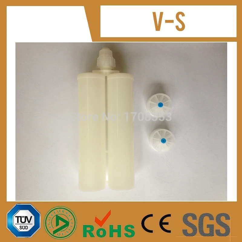 

Free Shipping 400ml /cc Dual Epoxy Cartridge 1:1 W/ Pistons Cap And 1 Piece Of Static Mixer Nozzle Mc10-18