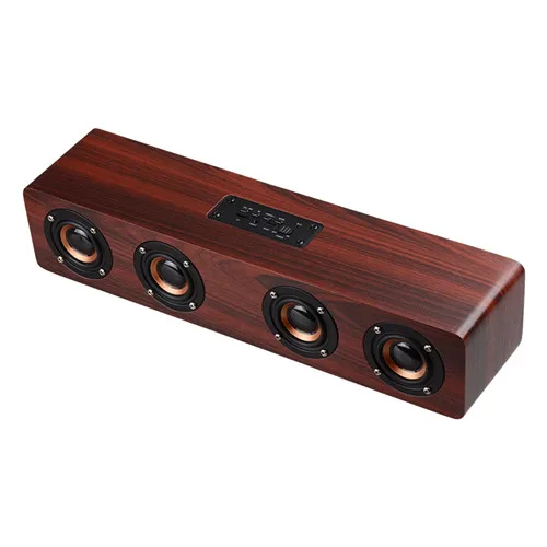 TOPROAD 12 Вт Hifi Bluetooth динамик s беспроводной стерео сабвуфер Altavoz деревянный домашний аудио Настольный динамик Громкая связь TF caixa de som - Цвет: red wood