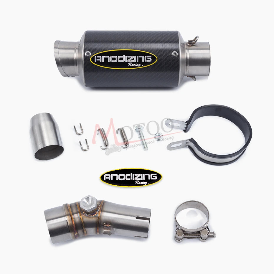 Motoo-para KAWASAKI NINJA650/R 09-16 ER6N 09-16 ER6F 09-16 de fibra de carbono silenciador de Escape de enlace medio tubo de Escape antideslizante en