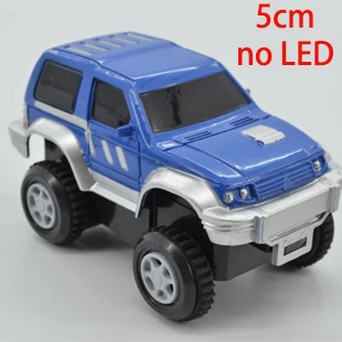 5,2/5,4 см волшебный светодиодный электронный игрушечный автомобиль, мигающий свет, детский подарок на Рождество, день рождения, игра с гоночными треками вместе - Цвет: no LED Lights