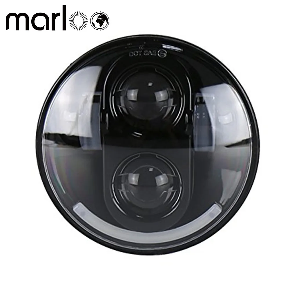 Marloo 5 3 4 Projector Daymaker Headlight with White DRL For Indian Scout Harley Motorcycle Wide