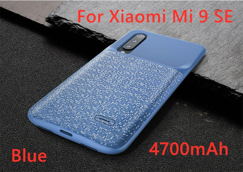 Чехол для зарядного устройства для Xiaomi mi 9 mi 9 SE 4700 мАч Внешний тонкий внешний аккумулятор задняя крышка для Xiaomi mi 9 чехол для аккумулятора - Цвет: For Mi 9 SE Blue