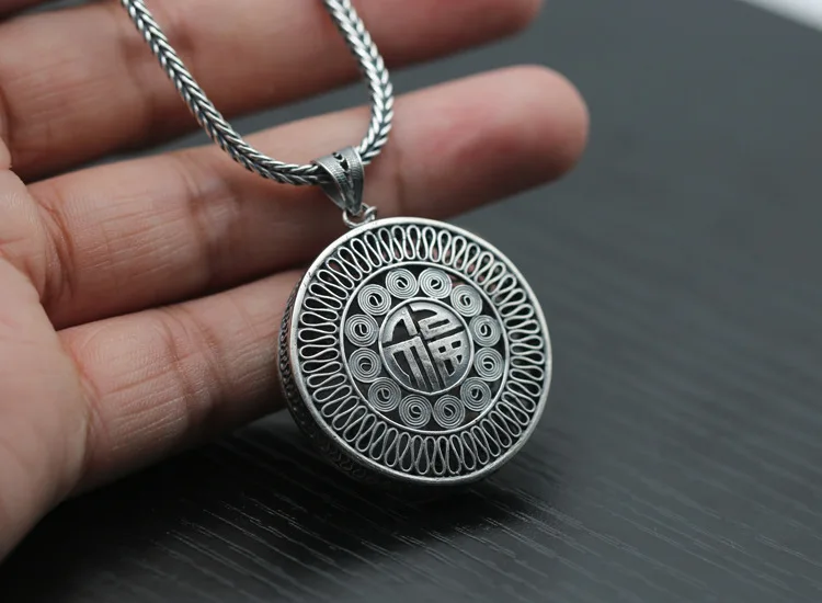 Gnzoe 925 Silver Sterling Pendant Necklaces for Men Women Six-Word Mantra Memoirsretro Silver Silver Gnzoe 925 Silver Sterling Pendant Necklaces for Men Women Six-Word Mantra Memoirsretro Silver Silver