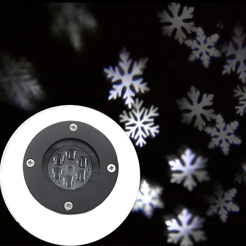 Z30 снег Водонепроницаемый перемещение Снежинка светодиодный этап огни в виде снежинок открытый свет Рождественская белый и RGB Цвет